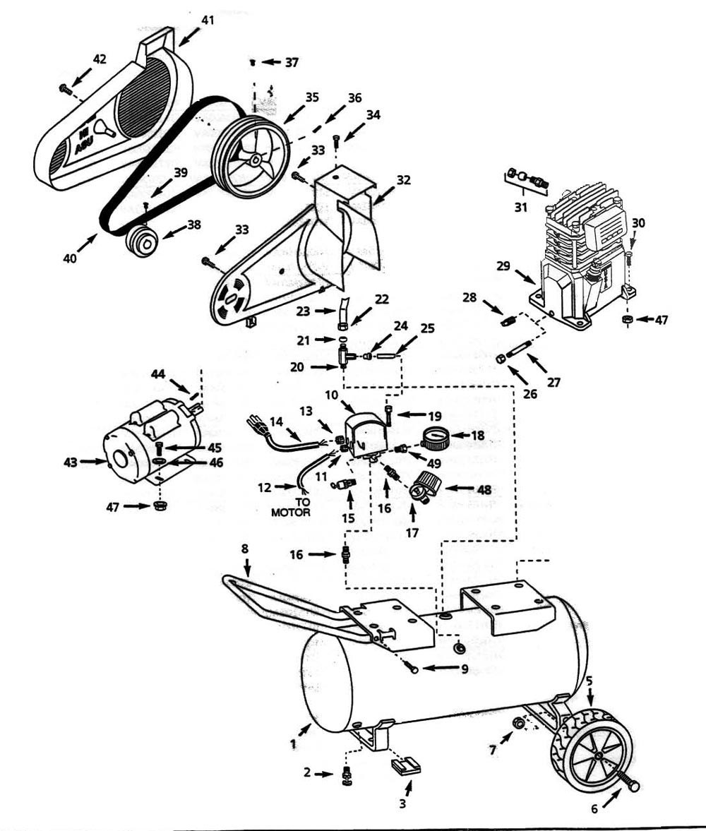 Vt Series Tank Parts Diagram and Parts List for VT500188AJ  Campbell Hausfeld Compressor